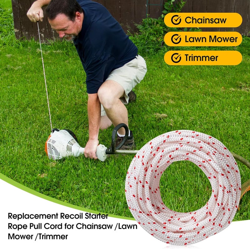 RayTour Recoil Starter Handle Rope Kit - 2-Pack Pull Start Handles with 10m 3.0mm Pull Cord, Compatible with Stihl Homelite, Craftsman Poulan Chainsaws Lawn Mowers Trimmers - Image 3